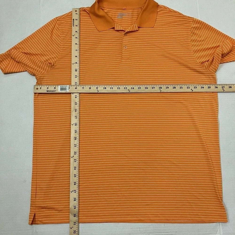 Nike Mens Golf Polo Shirts Dri‎ Fit Size XXL 2XL Orange Stripes